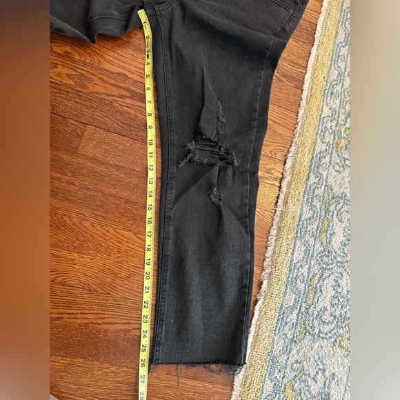 High Rise Slim Straight Black Jeans - Picture 6 of 8